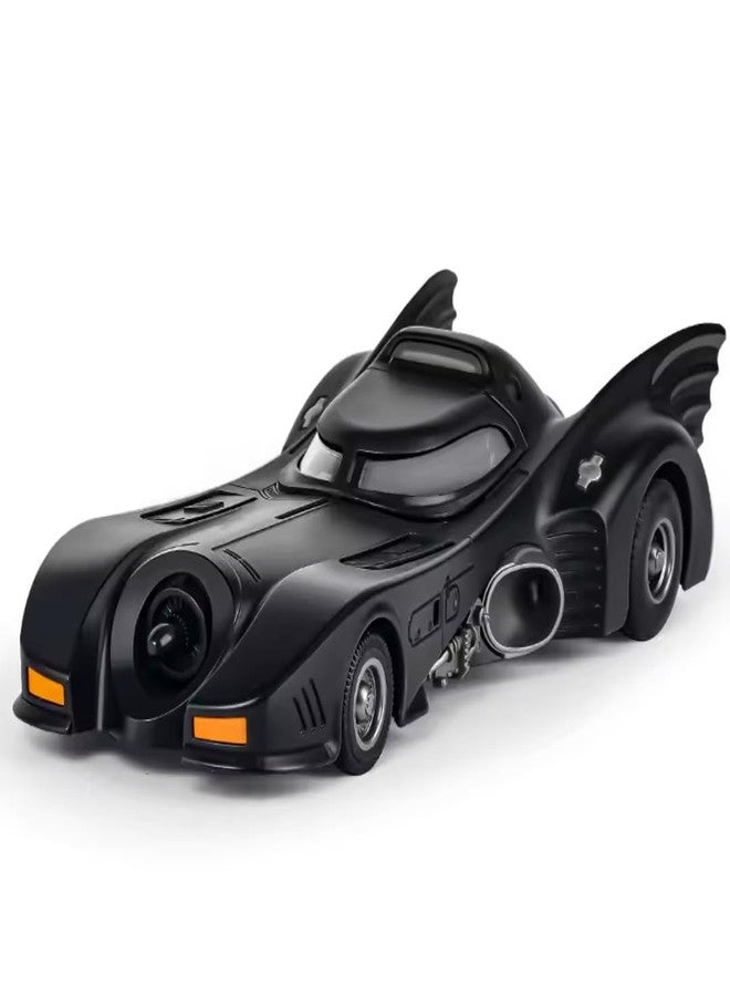 بلس بوينت سيارة PLUSPOINT Black Bat المصبوبة، نموذج بمقياس 1/24، سيارة خارقة محاكاة من سبيكة معدنية تعمل بالسحب للخلف مع أضواء وصوت ودخان، مناسبة أيضًا للوحة القيادة، للأطفال والكبار (سيارة سوداء). - Image 1